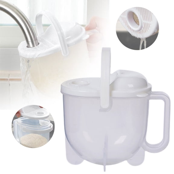 YAZHPA Rice Washing Strainer, Hands-free Grains Washer, Resin 19*12*17cm Multi-Funtion Eco-friendly for Restaurant Kitchen Accessory Home