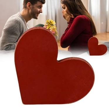 YAZHPA Single-Minded Table Decorations for Living Room Home Decor Valentines Day Centerpiece Small Love Wooden Heart Decor for Dining Room Shelf Valentines Gift Decoration(Unique Love For)