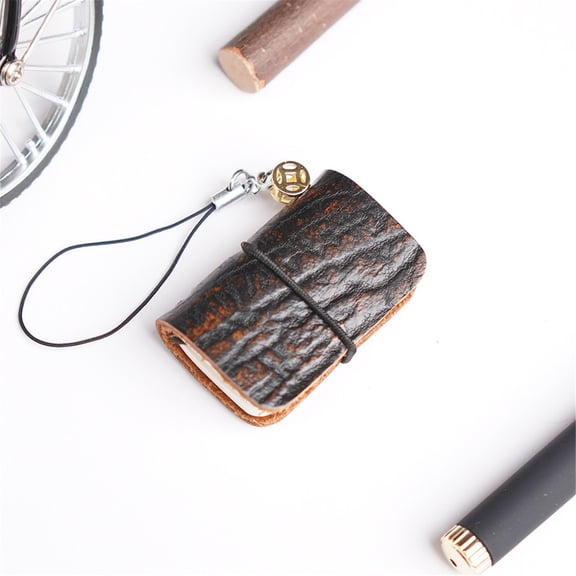 YAZHPA Super Mini Pocket Notebook Creative Cowhide Handmade Jewelry Notepad Multi Purpose Mini Leather Ledger Notebook