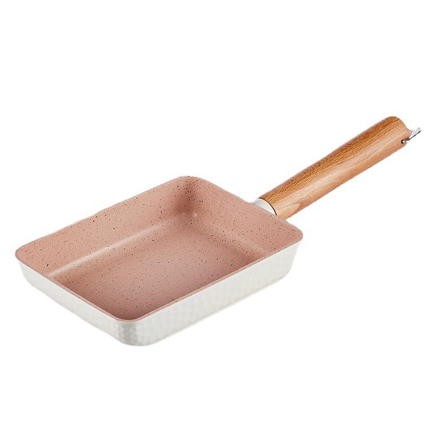 YAZHPA Tamagoyaki Pan,Japanese Omelette Pan,White Tamagoyaki Egg Pan, Non Stick Rectangle Pan,Small Frying Pan