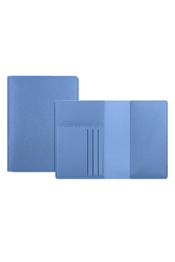 Travel Passport ID Card Wallet Holder Cover Blocking Leather Purse Case for Men and Women Gift, Blue