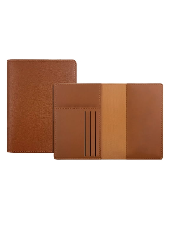 Travel Passport ID Card Wallet Holder Cover Blocking Leather Purse Case for Men and Women Gift, Brown