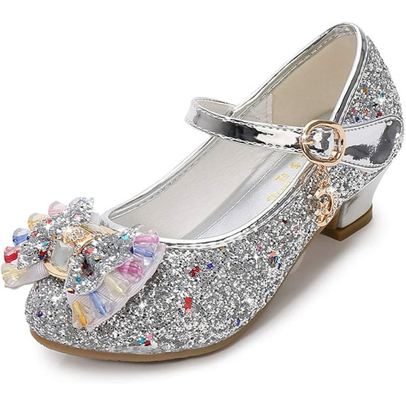 YAZI Girls Dress Shoes Wedding Party Heel Mary Jane Princess Flower Shoes (Toddler/Little Kid/Big Kid)