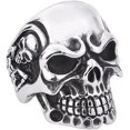 thumbnail image 1 of YAZI Home Genuine Stainless Steel Ring Jewelry for Men Fashion Punk Biker Skull Rings, 1 of 12