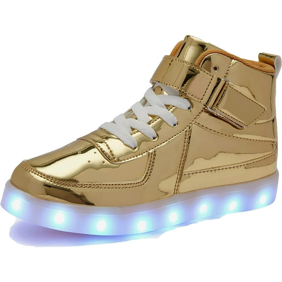 YAZI Kids LED Light up Shoes USB Charging Flashing Light Up High-top Sneakers for Boys and Girls Child Unisex