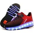 thumbnail image 1 of YAZI Kids Roller Shoes Boy Girl Sneakers with Wheels Become Sport Sneaker with Led for Christmas Birthday Children Show Gift, 1 of 14