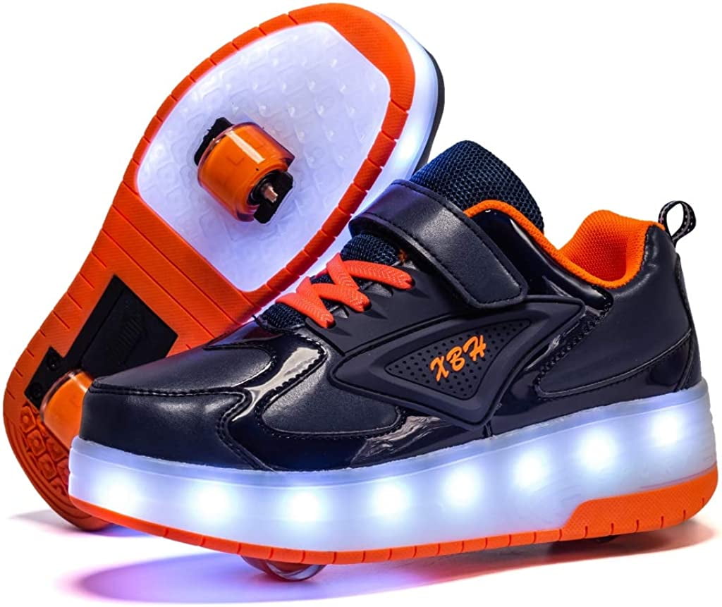 YAZI Kids Shoes with Wheels LED Light Color Shoes Shiny Roller Skates ...