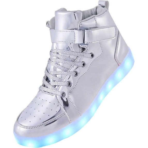 YAZI Led Light Up Shoes for Kids High Top Sneakers for Boys Girls Hip-Hop Dancing Shoes for Halloween Christmas Party with USB Charging