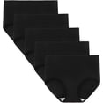 thumbnail image 1 of YAZI Womens High Waisted Underwear Cotton Panties Regular & Plus Size 5-Pack, 1 of 8