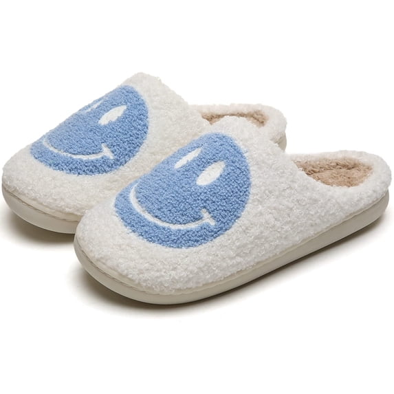 YAZI smiley face slippers for women indoor and outdoor menfluffy cute