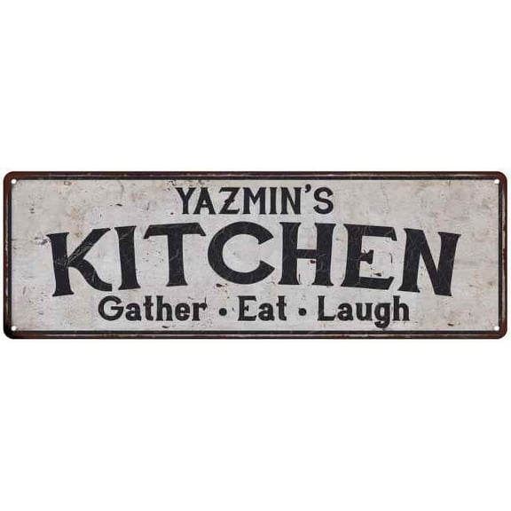 YAZMIN's Kitchen Gift Rustic Chic Decor Gift 6x18 Sign 206180051614