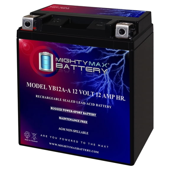 YB12A-A 12V 12AH Battery Replaces Honda CB400T Hawk, Hawk II 78-81