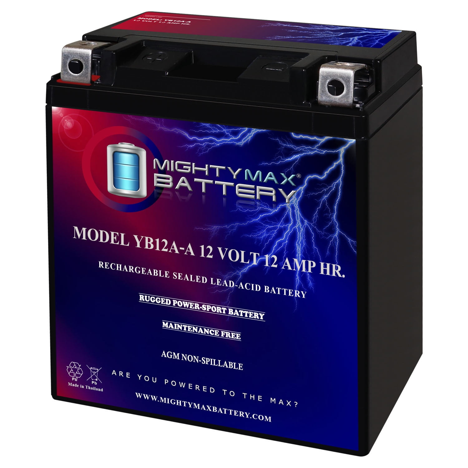 YB12A-A 12V 12AH Battery Replacement for Kawasaki 200 KLT200-C 1983