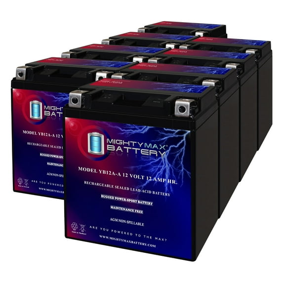 YB12A-A 12V 12AH Replacement Battery Compatible with Yamaha Yb1-2Aa00-00-00 - 8 Pack