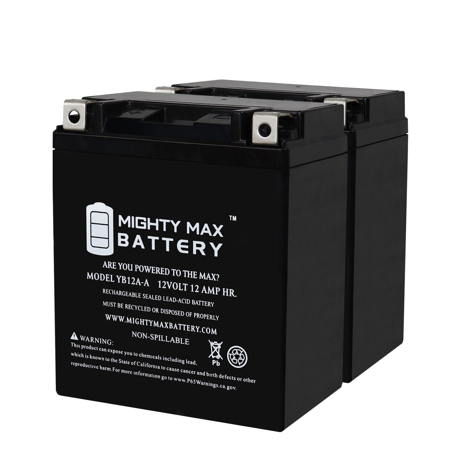 YB12A-A 12V 12AH Replacement Battery compatible with Yamaha 400 RD400 76-79 - 2 Pack