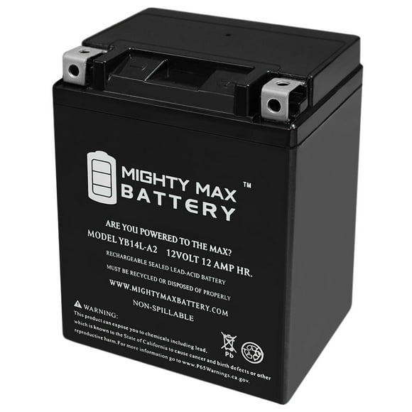 YB14L-A2 -12 Volt 12 AH, 210 CCA, Rechargeable Maintenance Free SLA AGM Motorcycle Battery