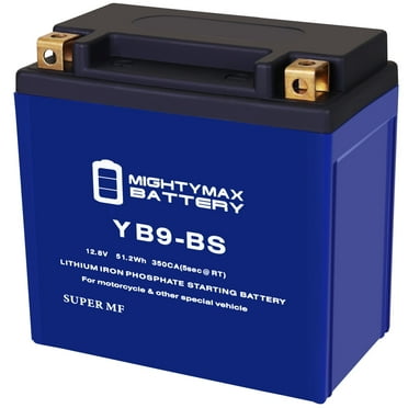 YB9-BS LiFePO4 - 12 Volt 9 AH, 250 CCA, Lithium Iron Phosphate (LiFePO4) Battery