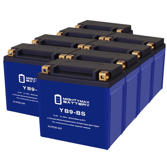 YB9-BS Lithium Replacement Battery Compatible with Gilera 125 GFR E-Starter All Years - 8 Pack
