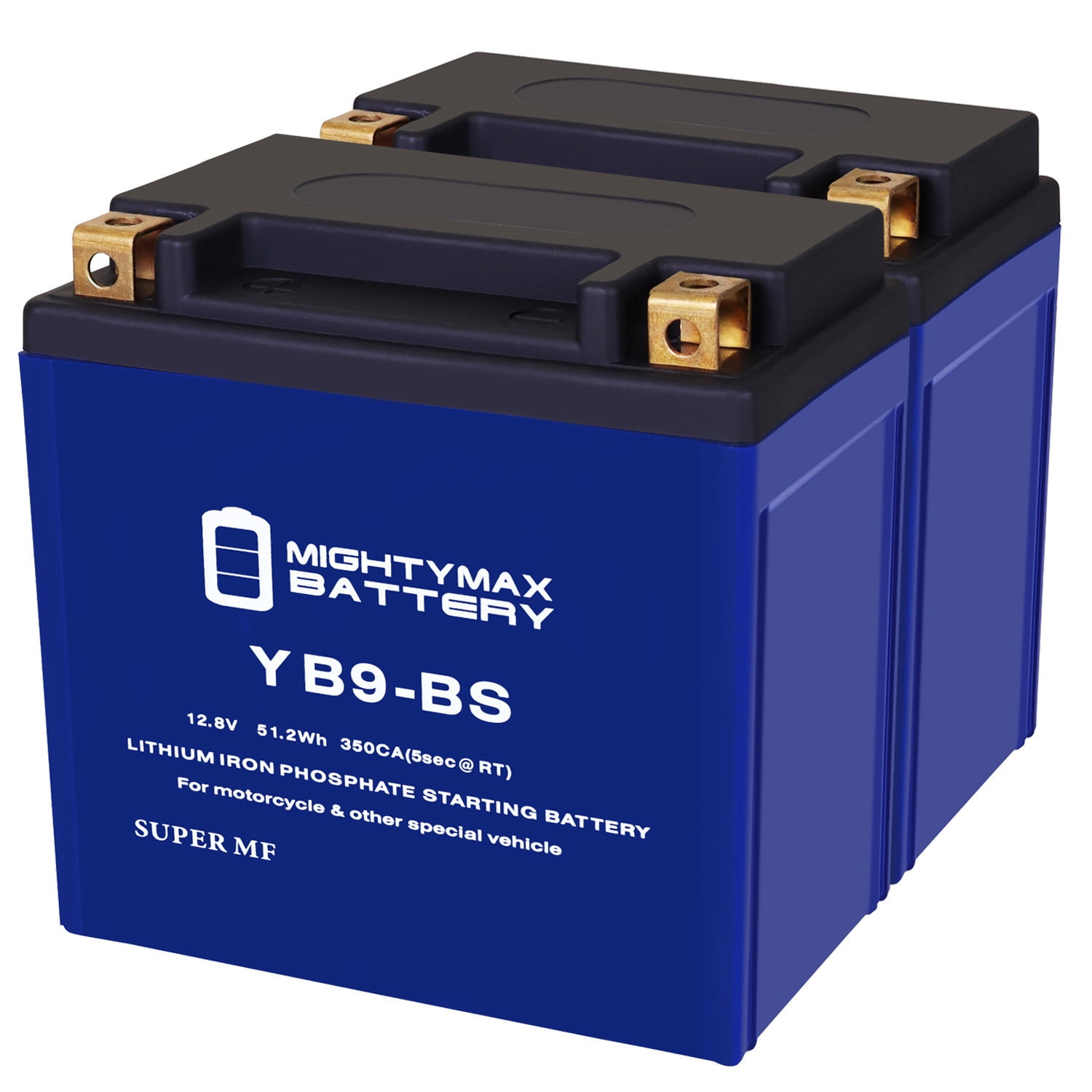 YB9-BS Lithium Replacement Battery Compatible with Gilera 200 RTX, RV, RX E-Starter All Years - 2 Pack
