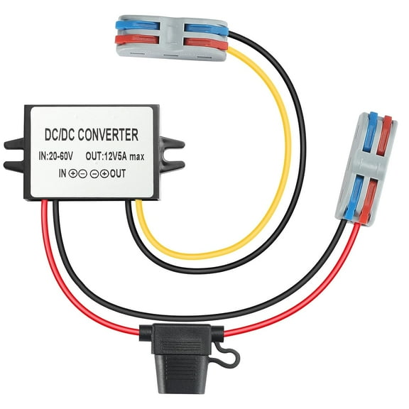 YBBOTT DC 20V-60V to 5A 12V Step Down Converter Buck Transformer Power Supply for Golf Cart CNC Equipment Switches Photovoltaic Panels etc