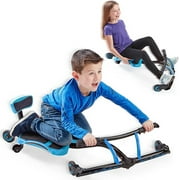 YBIKE Leap Self Propelled Ride On Drifting Racer Riding Toy, 165 lbs, Ages 4   9, Blue