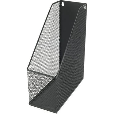 YBM HOME Mesh Steel Luxury Magazine Rack, Extra Wide, Magazine File Rack 2258-2 (Black)