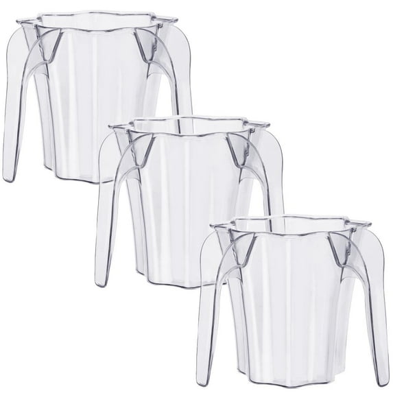 YBM HOME Plastic Star Shaped Wash Cup with Dual Handle - Grey Marble BA854, Pack of 3