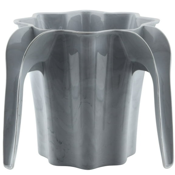 YBM HOME Plastic Star Shaped Judaica Hand Wash Cup with Dual Handle - Grey Marble, Pack-1