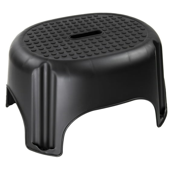 YBM HOME Single Step Stool for children and Adults, Perfect for Bathroom and Kitchen, 39-1232(Black)