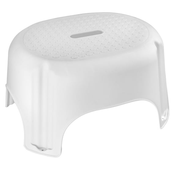 YBM Home 1-Step Plastic Stool, Lightweight Step Stool Sturdy Enough to Support Adults and Safe for Kids, Perfect for Bathroom, Bedroom, and Kitchen, Slip Resistant