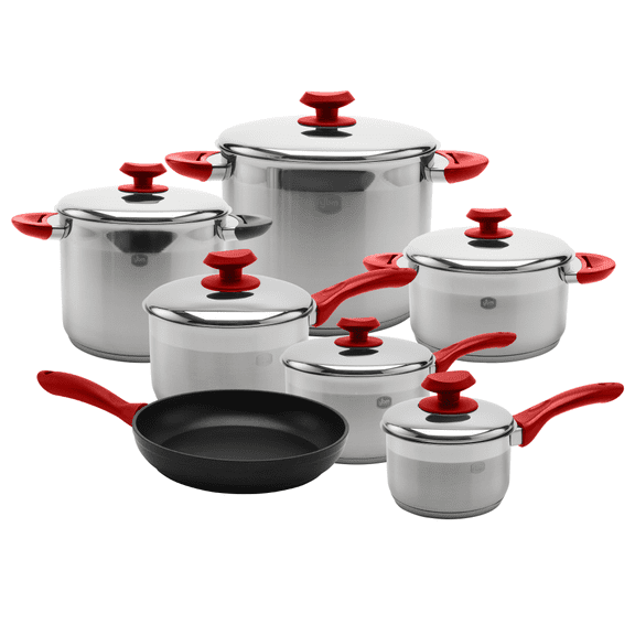 YBM Home 18/10 Tri-Ply Stainless Steel Cookware 13 Pieces Set