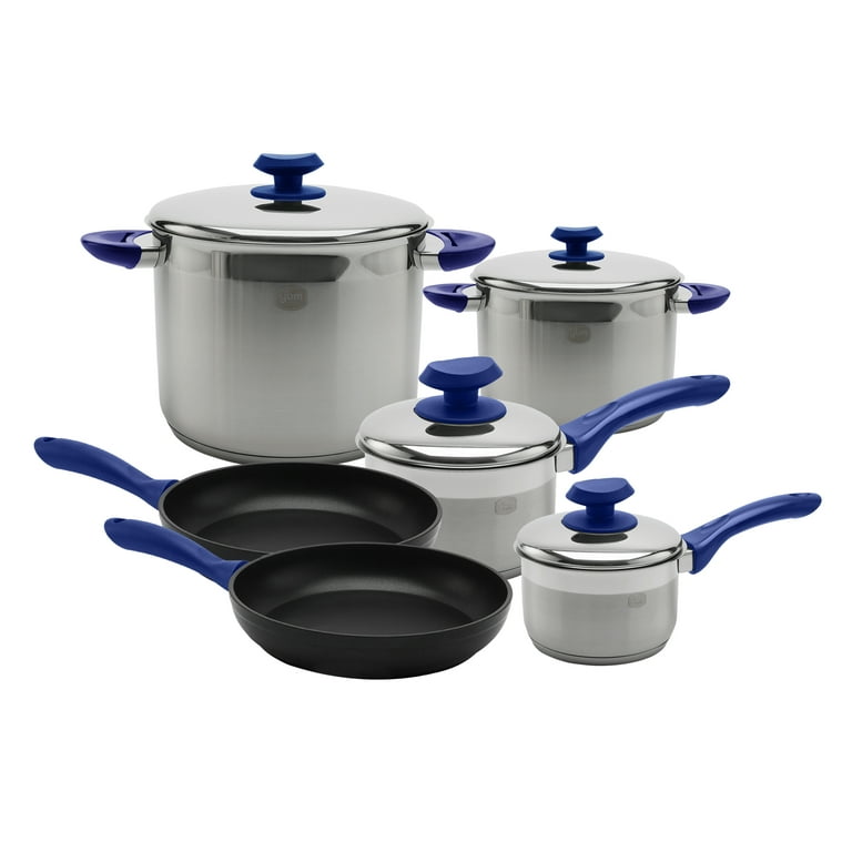 YBM Home 18/10 Tri-Ply Stainless Steel Pots and Pans Cookware Set
