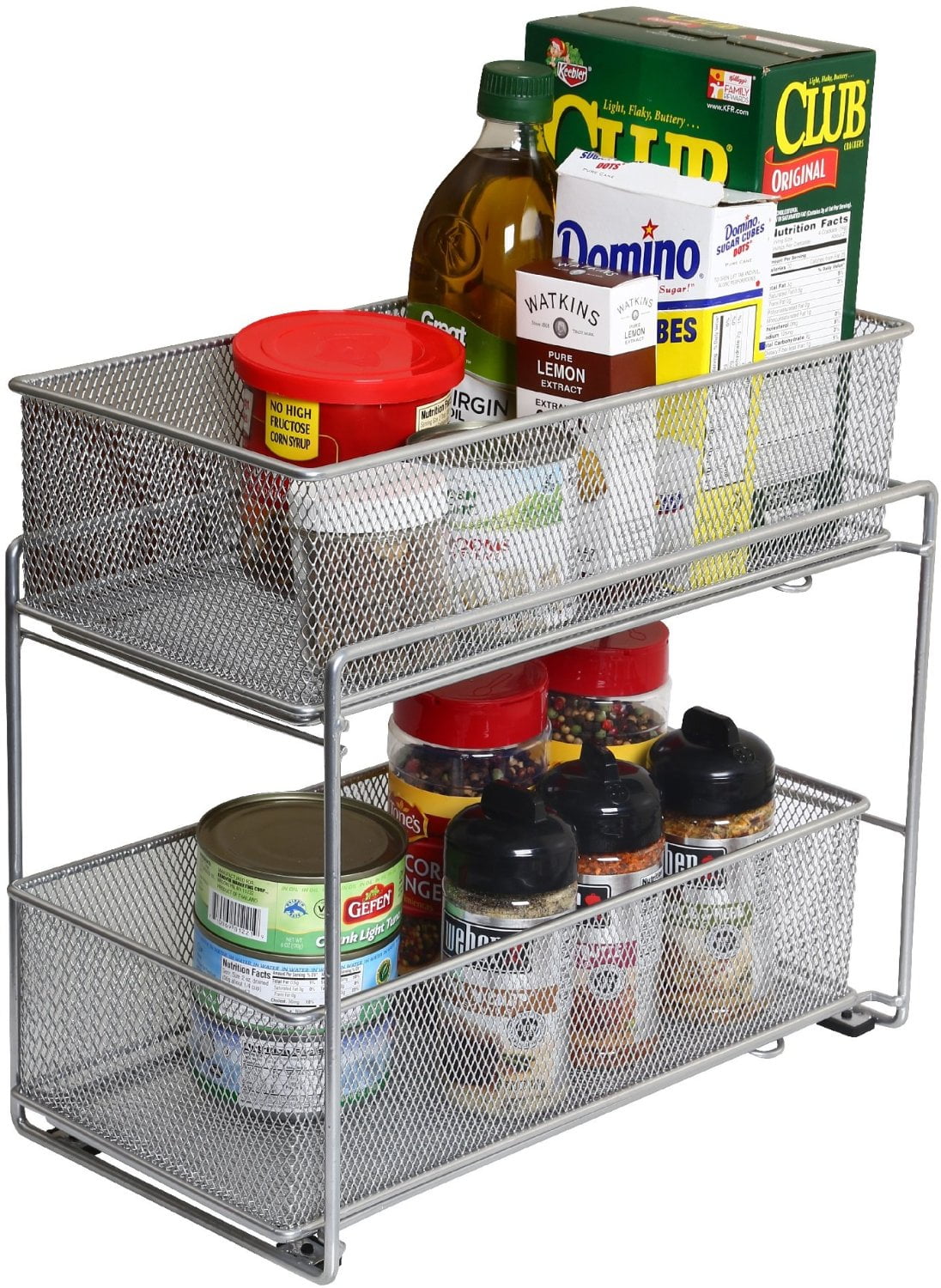 YBM Home 2 Tier Sliding Basket Organizer for Under the Sink or Cabinet