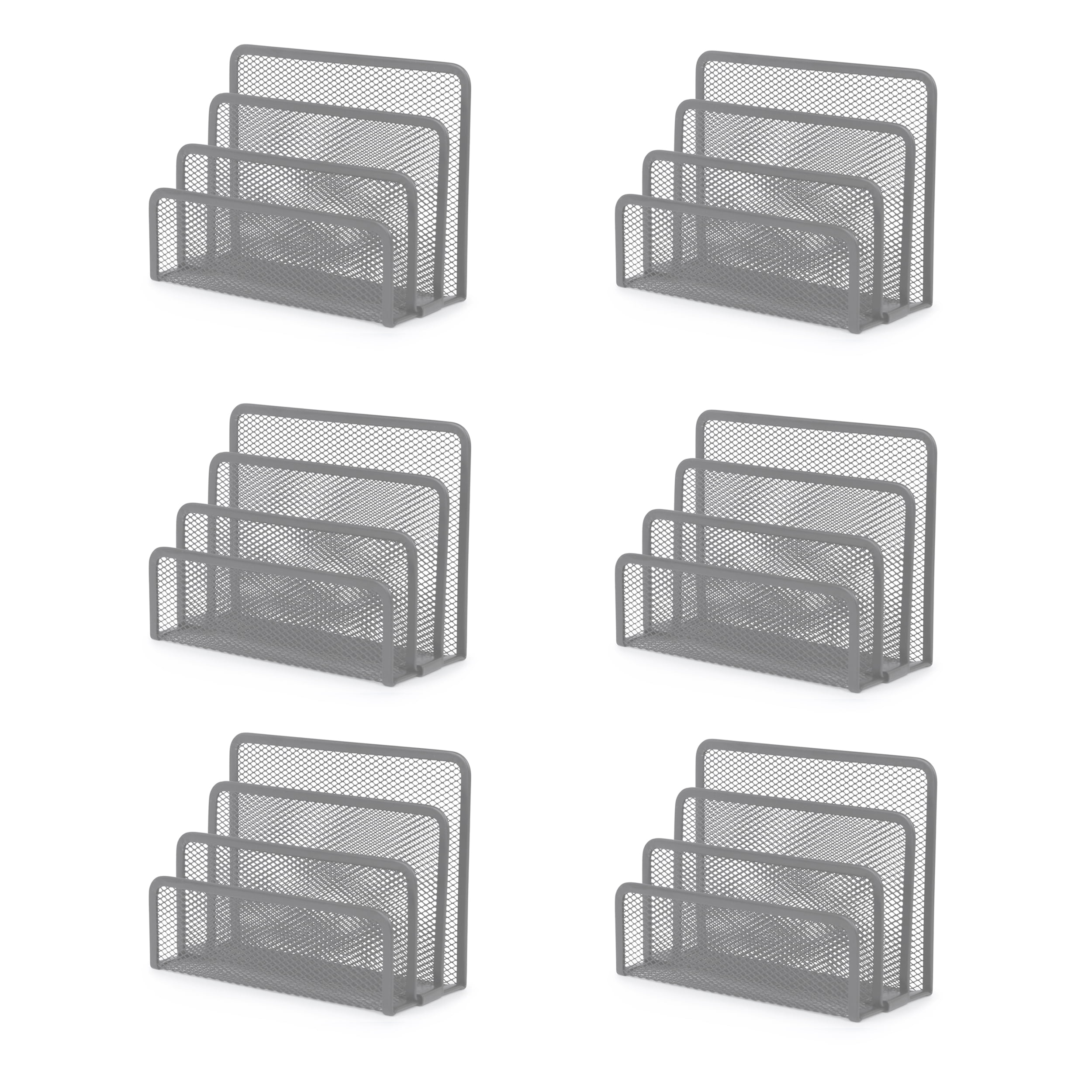 MyGift 3-Slot Metal Wire Desk Organizer - Matte Black Paper Sorter For Office & Home