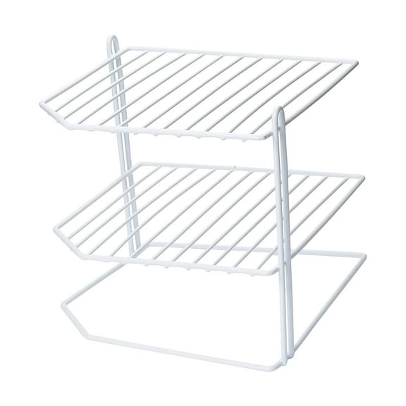 YBM HOME 3-Tier Corner Shelf Counter and Cabinet Organizer, White 2215