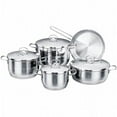thumbnail image 1 of YBM Home 9-Piece 18/10 CRr-Ni Stainless Steel Pots and Pan Set, Silver, 1 of 6
