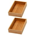thumbnail image 1 of YBM Home Bamboo Drawer Organizer Storage Box, Brown 6 in. W x 9 in. L x 2 in. H (2-Pack), 1 of 10
