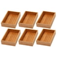 thumbnail image 1 of YBM Home Bamboo Drawer Organizer Storage Box, Brown 6 in. W x 9 in. L x 2 in. H (6-Pack), 1 of 10