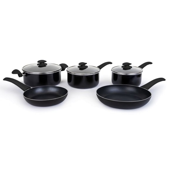 YBM Home Classic 8-Piece Cookware Set, Covered, Stay-Cool Handles, Kitchen Stock Pot, Soup Pot, Cooking Pot, Oven Broiler Safe 350F, Compatible Induction and All Cooktops, Dishwasher Safe, OTP1103