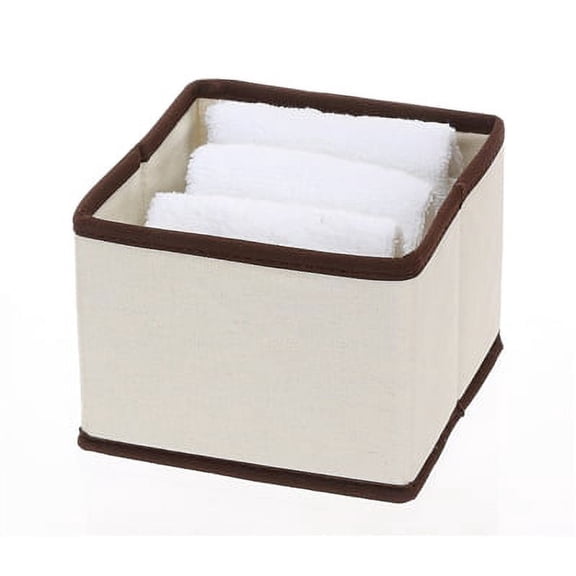 YBM Home Collapsible Fabric Storage Bin Cube Organizer for Undergarments, Adult Brown - Small