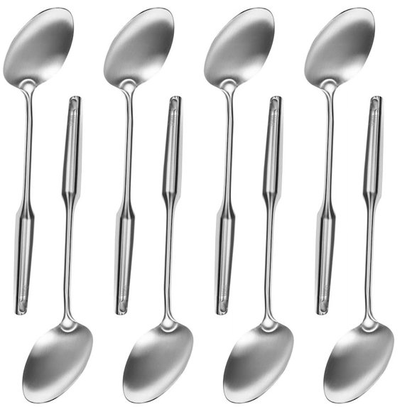YBM Home Cooking Spoon, Stainless Steel Solid Silver Coated Large Serving Utensil, 14" - 2414-8