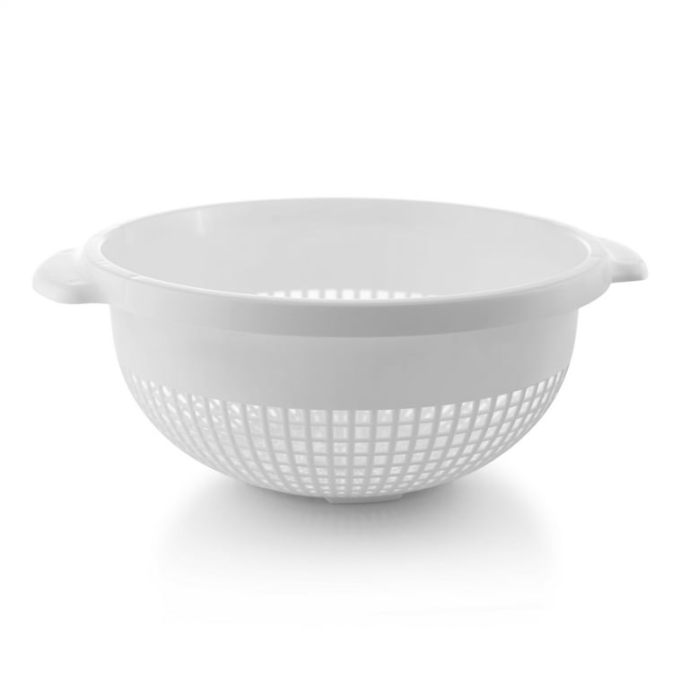 White plastic colander discount