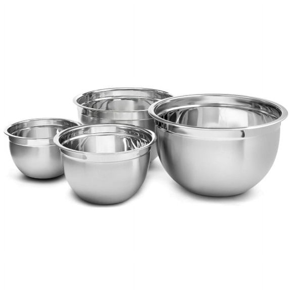 YBM Home Deep Stainless Steel Mixing Bowl Set of 4, Nested Bowls of 1.5 Qt, 3 Qt, 5 Qt, 10 Qt