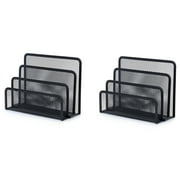YBM Home Desk Mail Organizer for Office, 3-Slot Mesh Letter Sorter / Holder Organize Documents, Filing, Folders, and Incoming or Outgoing Mails, Black 2250-2 Pack of 2