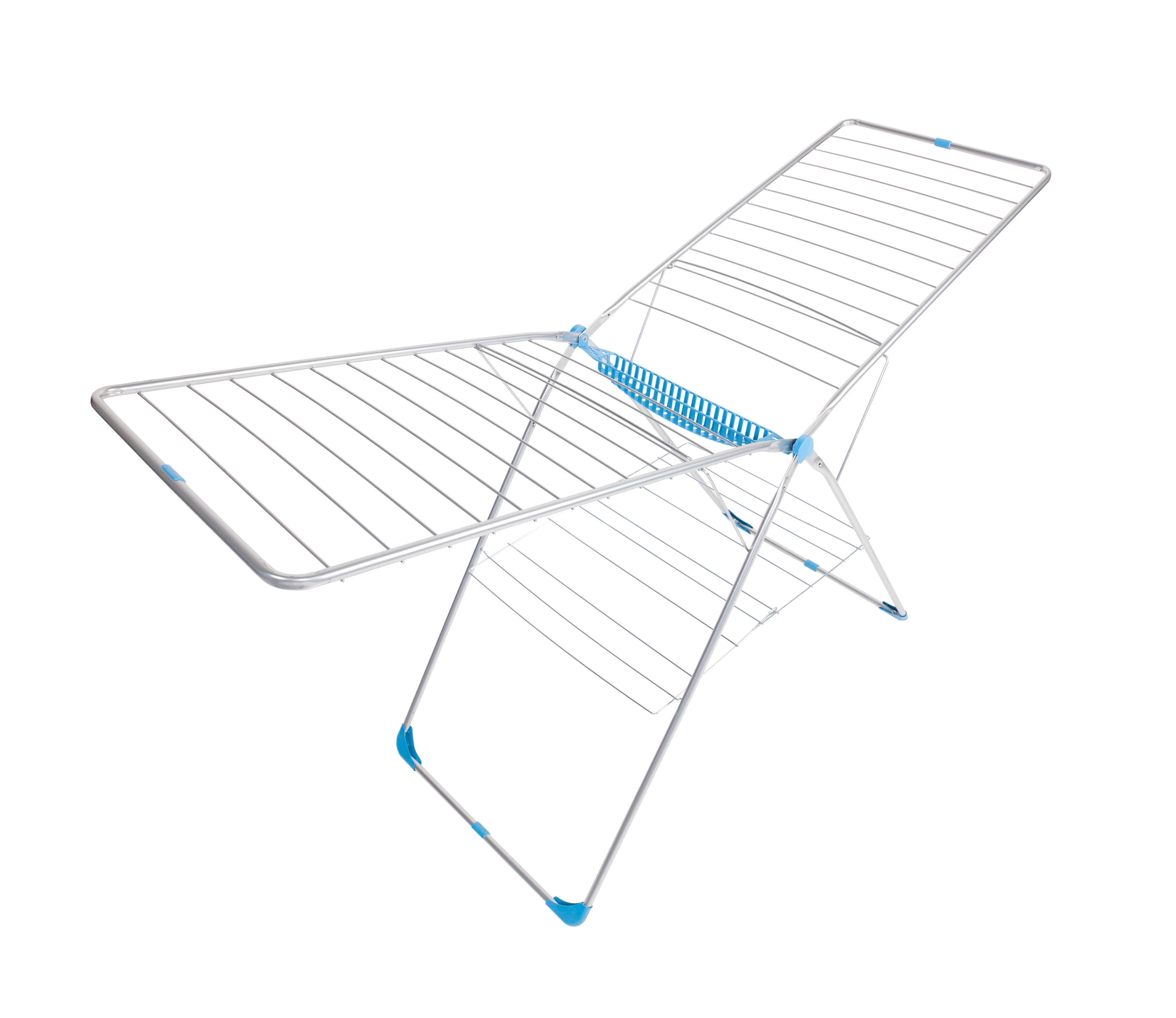 Silver Folding Steel Indoor and Outdoor Clothes Drying Rack