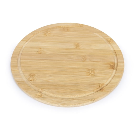 YBM Home Kitchen Round Bamboo Tray Cutting and Serving Board with Juice Groove