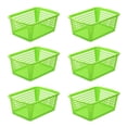 thumbnail image 1 of YBM Home Large Plastic Storage Basket (6 Pack), Green 15 L x 10 W x 6 H, 1 of 8