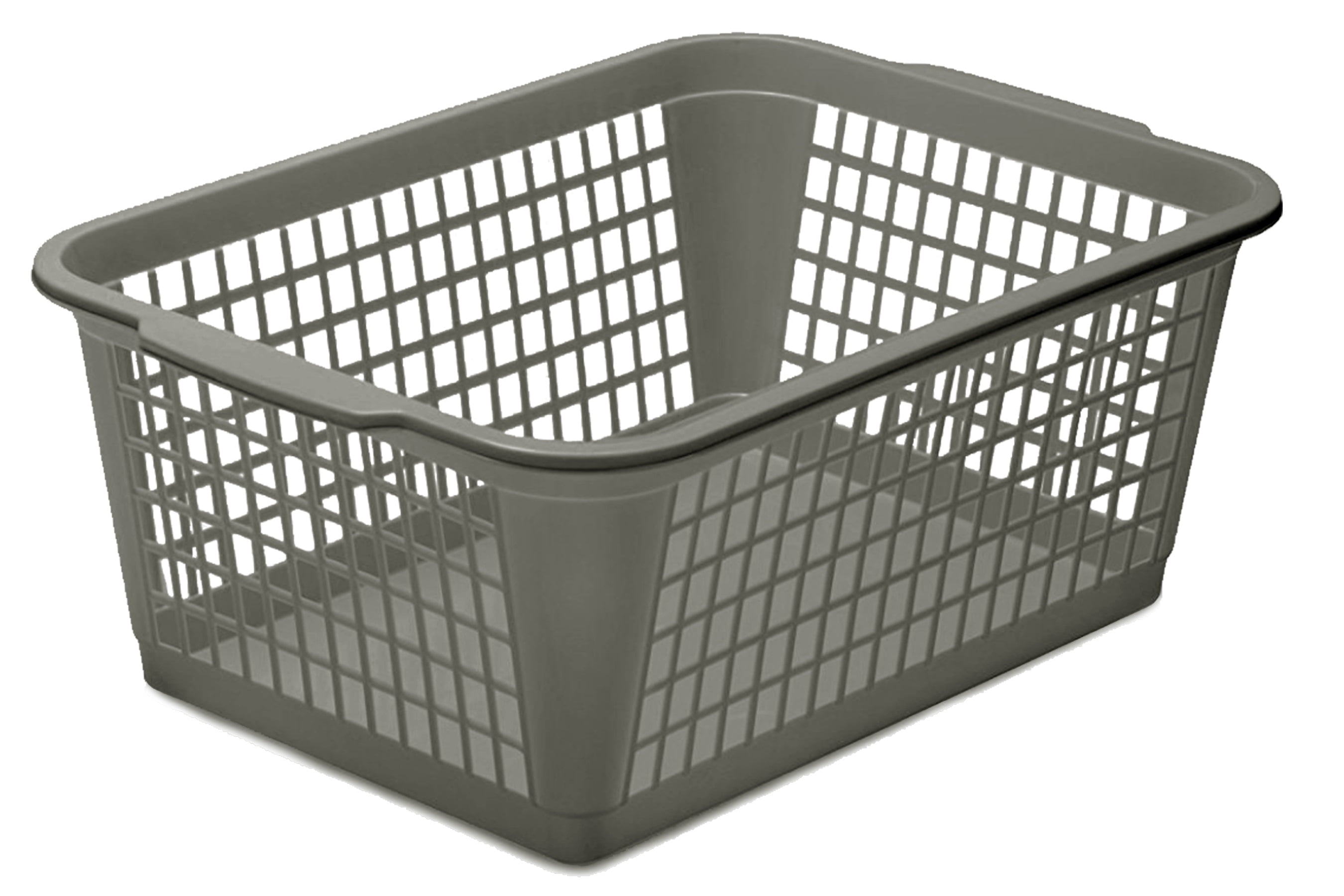 YBM Home Large Plastic Storage Basket Organizer Bin, Gray 15 L x 10 W x 6 H