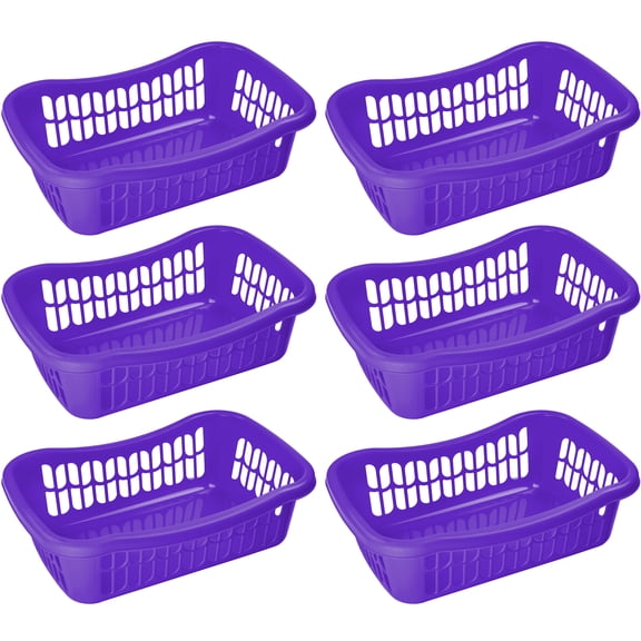 YBM Home Large Plastic Storage Basket for Organizing Kitchen Pantry, Countertop, Bathroom, Kids Room, Office Drawer, Junk Drawers, and Shelves