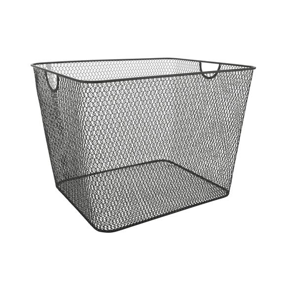 YBM Home Mesh Open Bin Storage Basket Organizer for Kitchen, Black 15 x 12 x 11.5